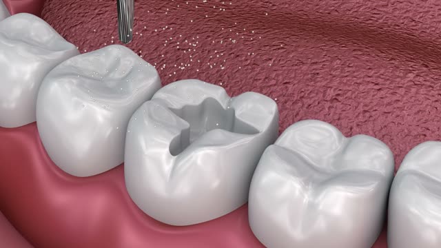 Filling a cavity animation